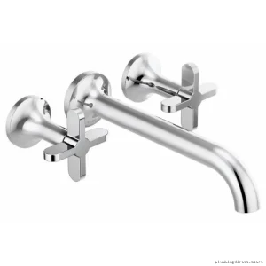 Odin Brilliance Polished Chrome 2-Handle Wall Mount Tub Filler Trim