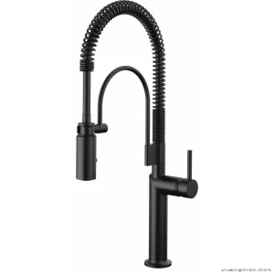 Odin Kitchen Faucet with Spring Pulldown Spray Single-Handle Matte Black 63375LF-BLLHP Brizo