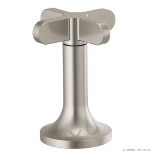 Odin Wide-Spread Bathroom Faucet w/ Elevated Cross Handles | Brushed Nickel Design ODINHXBRIZO