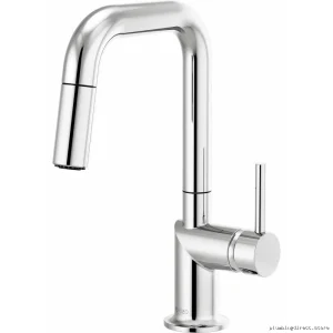 Odin Chrome Prep Faucet | Square Spout/Pull Down Spray | Compact Design