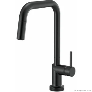 Odin SmartTouch Kitchen Faucet with Pulldown Spray & Square Spout - Fewer Handles, Matte Black