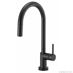 Odin SmartTouch Kitchen Faucet with Pulldown Spray & Arc Spout – Minimalist Design in Matte Black Brizo