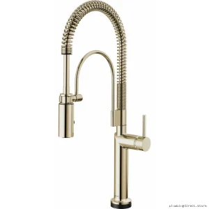 Odin SmartTouch Semi-Professional Kitchen Faucet with Spring Pulldown Spray (Space-Saving Design) - Polished Nickel
