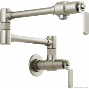 Stainless Steel Kitchen Faucet with Durable Metal Lever - Modern Brass Finish
