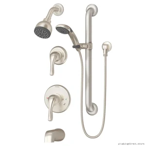 Origins Complete Tub & Shower Kit Satin Nickel 9606-PLR-STN Symmons