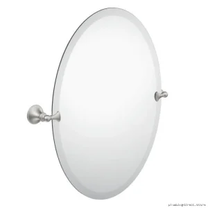 Glenshire Oval Tilting Mirror with Brushed Nickel Finish - Moen DN2692BN
