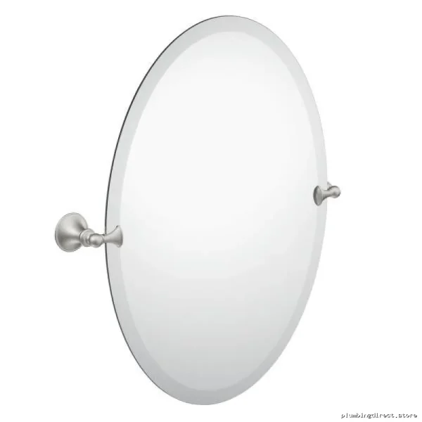 Glenshire Oval Tilting Mirror with Brushed Nickel Finish - Moen DN2692BN