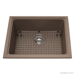 Oyster Color Granite Undermount Kitchen Sink - Single Bowl