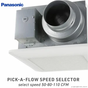 Panasonic White WhisperCeiling Bathroom Exhaust Fan 50-80-110 CFM FV0511VQ1