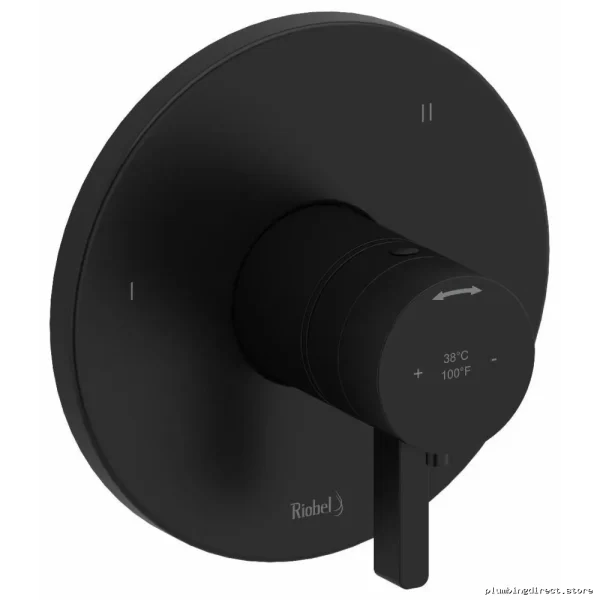 Paradox 5-in-1 Thermostatic Valve Trim with Temperature Control - Black TPXTM45BK