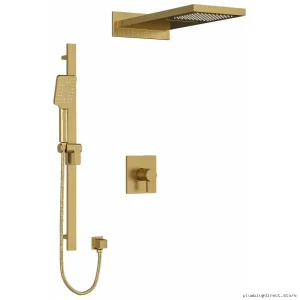 Paradox Brushed Gold Thermostatic Shower Faucet Kit