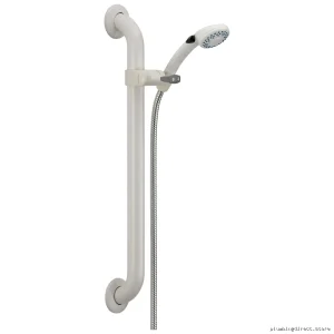 PB Pause Hand Shower - 24-Slide Bar Durable White Shower Accessory 52002-DS Delta
