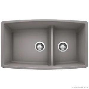 Performa 1.75 Bowl Undermount Silgranite Sink - Metallic Gray/Blanco Model 401710