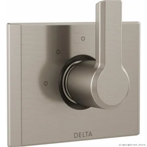 Pivotal 3-Way Diverter Valve - 2-Port, 3-Setting Stainless Steel Lumicoat T11899-SS-PR Delta