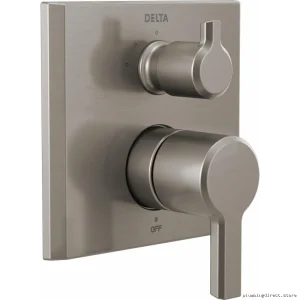 Pivotal Monitor 14 Series Valve Trim, 3-Way Diverter, Lumicoat Stainless Steel