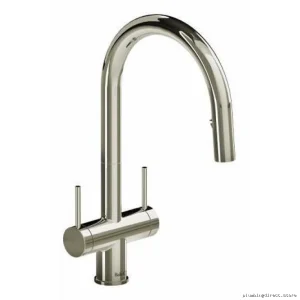 Polished Nickel 2-Handle Kitchen Faucet with Pull-Down Spray & Spray Wand – RIOBEL AZ801PN
