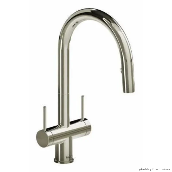 Polished Nickel 2-Handle Kitchen Faucet with Pull-Down Spray & Spray Wand – RIOBEL AZ801PN