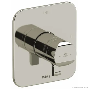 Polished Nickel Salome 3-Way Thermostatic Valve Trim - RIOBEL TSA23PN