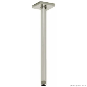 12-Inch Ceiling-Mount Shower Arm with Square Escutcheon & Polished Nickel Finish