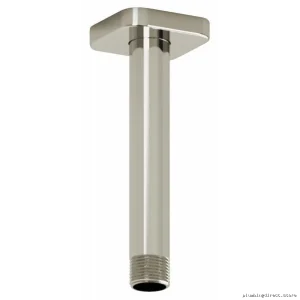 6-Inch Ceiling Mount Shower Arm with Square Escutcheon - Polished Nickel