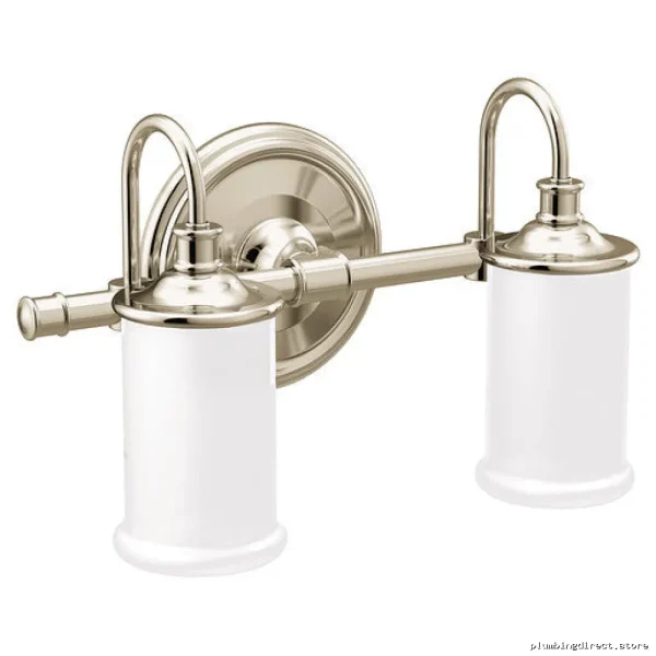 Polished Nickel Modern Two-Globe Wall Sconce - Belfield Model YB6462NL by Moen