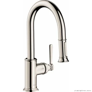 Axor Montreux Polished Nickel Pull-Down Kitchen Faucet 16584831