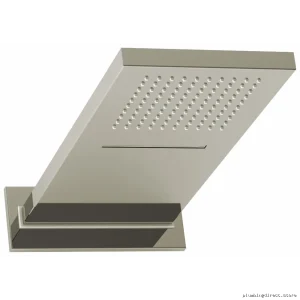 Polished Nickel Rectangle Showerhead - Rain & Cascade Flow by RIOBEL 404PN
