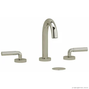 Polished Nickel Widespread Bath Faucet C Spout & Lever Handles Low Flow