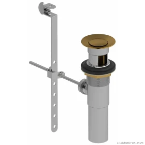 Brushed Gold Pop-Up Bath Drain with Overflow - RIOBEL P170BG
