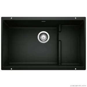Precis Cascade 1.5 Bowl Undermount Silgranit Sink | Coal Black & Blanco