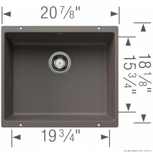 Precis U 1 Undermount Silgranit Bowl Sink - Volcano Gray 402927 Blanco