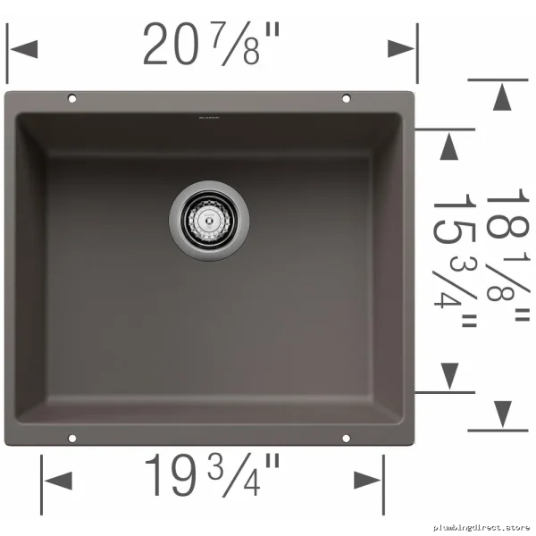 Precis U 1 Undermount Silgranit Bowl Sink - Volcano Gray 402927 Blanco