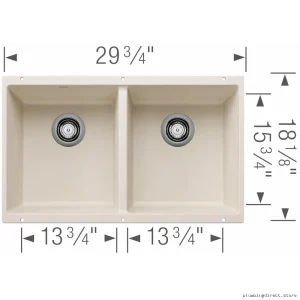 Precis U2 Undermount Granite Bowl Sink - Soft White 402877