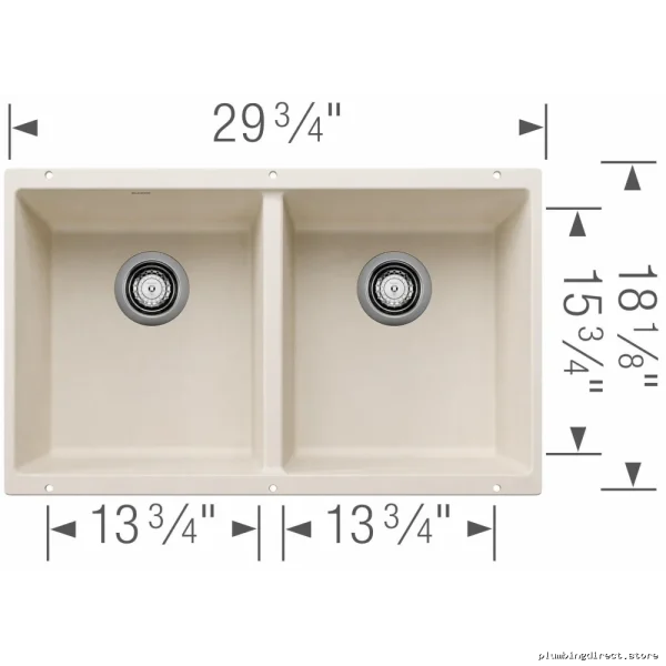 Precis U2 Undermount Granite Bowl Sink - Soft White 402877