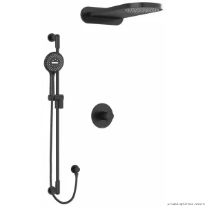 Precise Temp Control Modern Black Thermostat Valve | Parabola by RIOBEL Model KIT