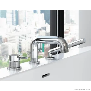 Chrome Tub Filler & Hand Shower Set - Preciso Deck Mount