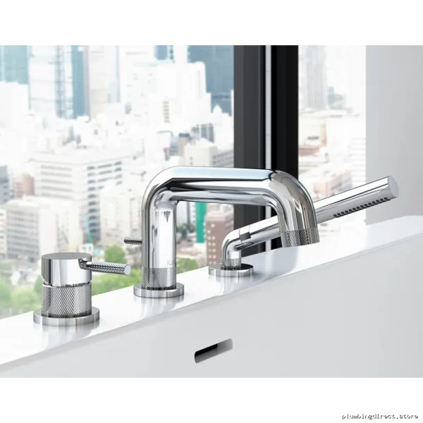 Chrome Tub Filler & Hand Shower Set - Preciso Deck Mount