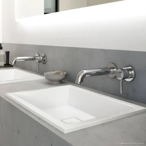 Preciso Modern Wall Mount Faucet - Chrome BFBF