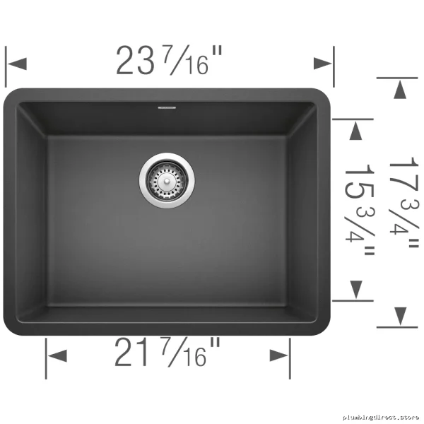 PrecisU Single-24 Inclined Mount Composite Kitchen Sink – Durable Anthracite Design - Image 2