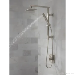 Premium 18 Inch Angular Shower Column with Lumicoat Stainless Finish - Model 58410-SS-PR Delta