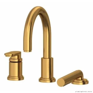 Premium 3-Hole Deck Mount Tub Filler Trim - Brushed Gold TAA10BG RIOBEL