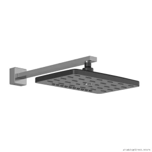 High-Flow Rain Shower Head with Adjustable Wall Mount - Black/Chrome Premium Design