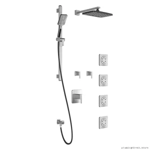 Premium Thermostatic Shower Kit with Wall-Mount Arm - Black Chrome