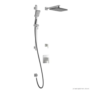 Premium Black Chrome Thermostatic Shower with Wall Arm by Grafik