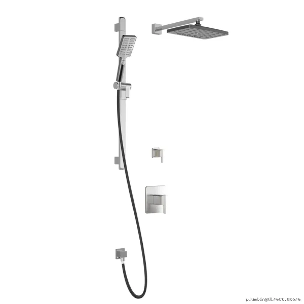 Premium Black Chrome Thermostatic Shower with Wall Arm by Grafik