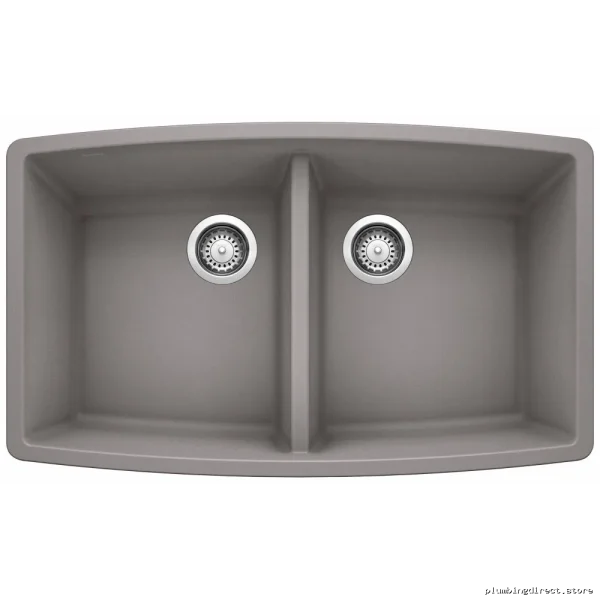 Premium Blanco Gray Dual Bowl Silgranit Kitchen Sink - Image 2