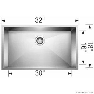 Premium Blanco U1 Single Bowl Stainless Undermount Kitchen Sink