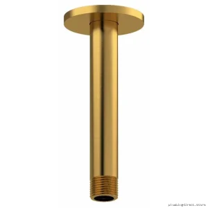 Premium Brushed Gold Ceiling Shower Arm with Round Plate