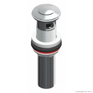 Premium Chrome Bathroom Sink Drain - Push Button with Overflow