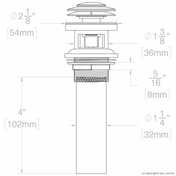 Premium Chrome Bathroom Sink Drain - Push Button with Overflow - Image 5